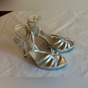 Silver Brash Strappy Stiletto High Heels